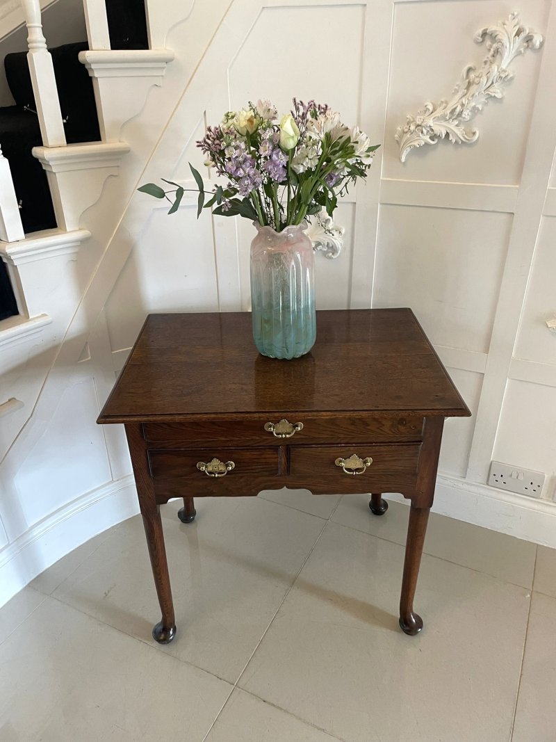 Antique George III Quality Oak Lowboy - Image 2